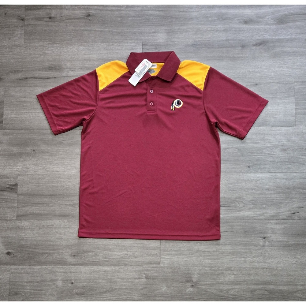Washington Redskins Vintage Polo Shirt Mens Large NFL Logo Burgundy Gold NWT